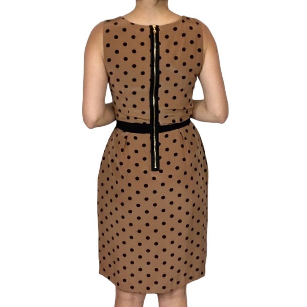 Anthropologie Yoana Baraschi Silk Polka Dot Belted Sleeveless Dress Size 6 - Picture 9 of 9